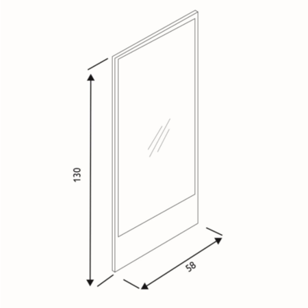 GRADE A1 - Rectangular Bathroom Mirror - 600mm - Concrete - Parma