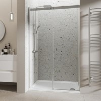 Chrome 8mm Glass Frameless Sliding Shower Door 1000mm - Aqulia