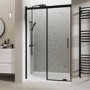 Black 8mm Glass Frameless Sliding Shower Door 1000mm - Aqulia