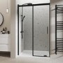 Black 1200mm Frameless Sliding Shower Door 8mm Glass - Aqulia