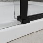 GRADE A1 - Black 1200mm Frameless Sliding Shower Door- Aqulia 
