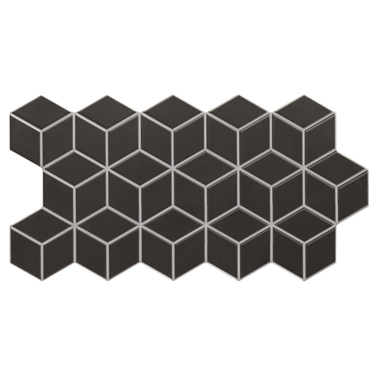 Black 3D Effect Wall Tile 265 x 510mm - Rombo