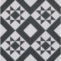 Black Modern Patterned Floor Tile 330 x 330mm - Mayfair