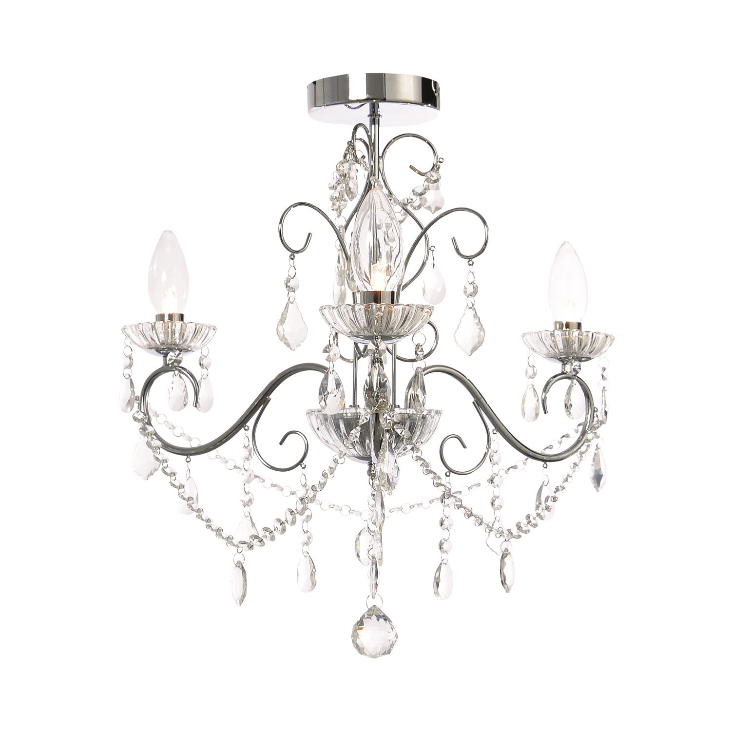 IP44 Chrome Bathroom Chandelier -Vela