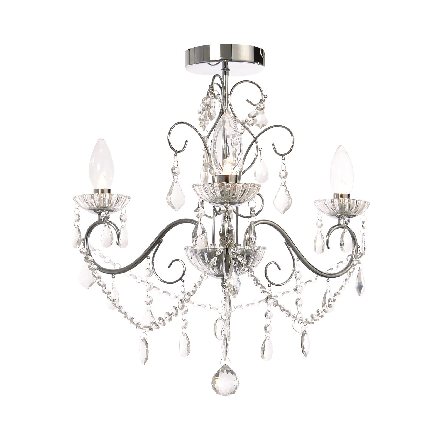 IP44 Chrome Bathroom Chandelier -Vela