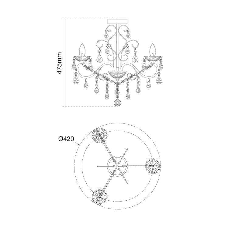 IP44 Gold Bathroom Chandelier -Vela