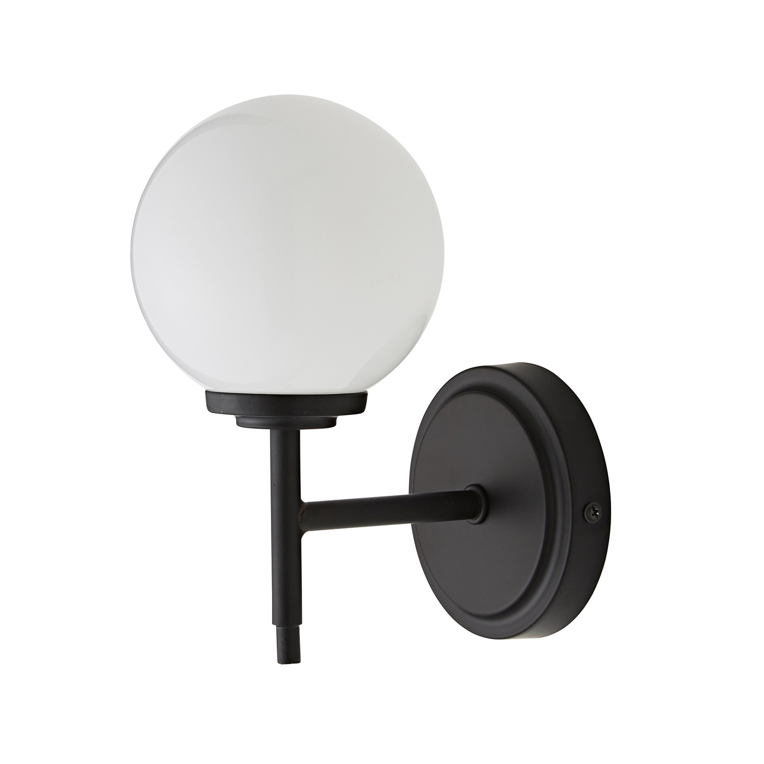 Black Bathroom Globe Wall Light - Porto