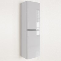 Double Door White Wall Hung Tall Bathroom Cabinet 400 x 1400mm - Pendle Double Door White Wall Hung Tall Bathroom Cabinet 400 x 1400mm - Pendle