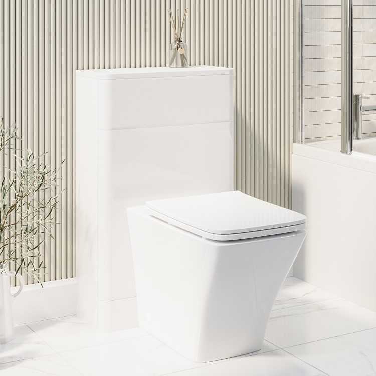 GRADE A1 - 500mm White Back to Wall Toilet Unit Only - Pendle