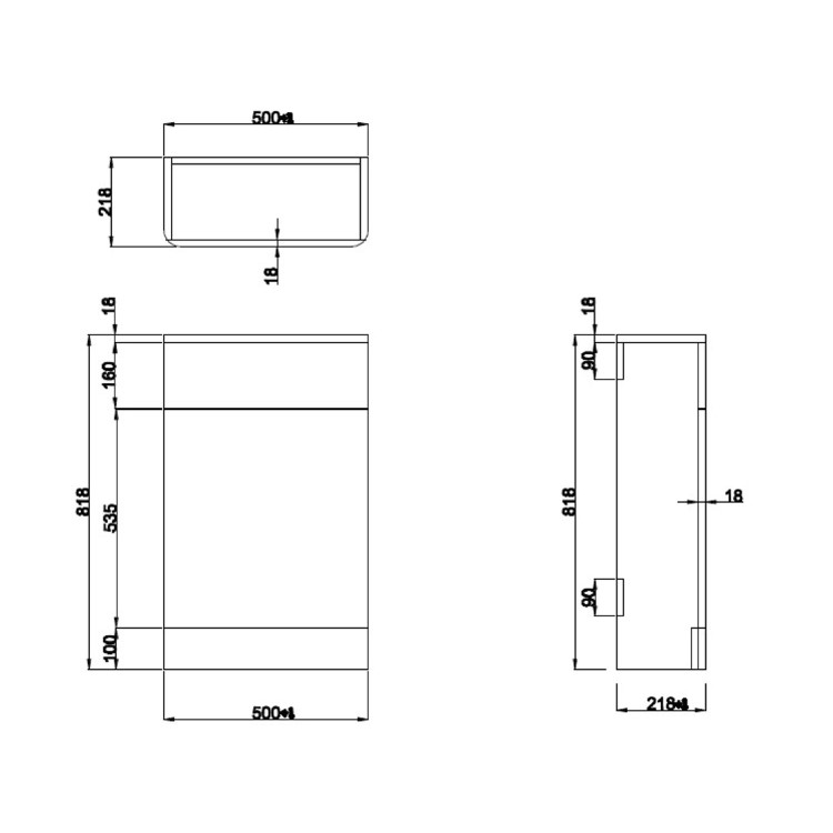 GRADE A1 - 500mm White Back to Wall Toilet Unit Only - Pendle