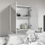 GRADE A2 - Double Door White Mirrored Bathroom Cabinet 600 x 650mm - Pendle