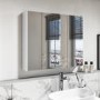 GRADE A2 - White Mirrored Wall Bathroom Cabinet 800 x 650 - Pendle