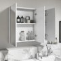 GRADE A1 - White Mirrored Wall Bathroom Cabinet 800 x 650 - Pendle