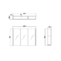 ALMOST PERFECT - 3 Door White Mirrored Bathroom Cabinet 800 x 650mm - Pendle