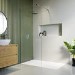 GRADE A1 - Wet Room Shower Screen with Wall Support Bar 700mm - Corvus 

