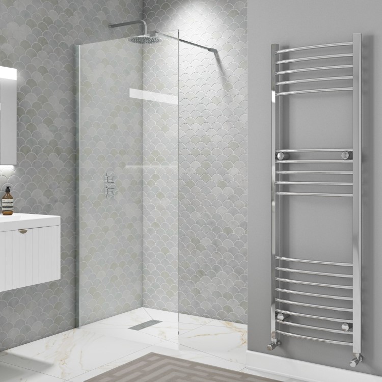 700mm Chrome Shower Screen for Wet Room & Walk In Shower - Corvus