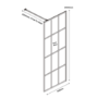 GRADE A1 - 700mm Black Grid Wet Room Screen - Nova