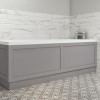 1500mm Wooden Matt Grey Front Bath Panel - Baxenden