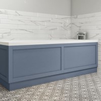 GRADE A2 - 1500mm Wooden Matt Blue Front Bath Panel - Baxenden