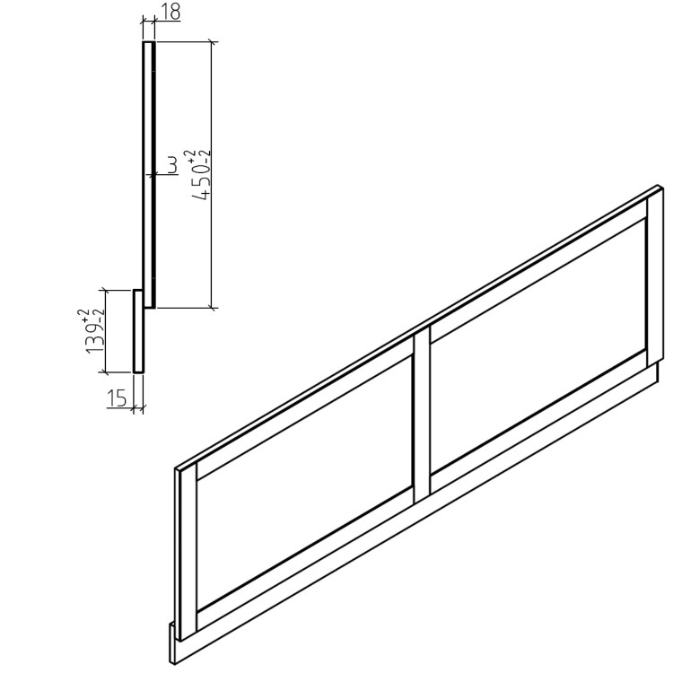 1600mm Wooden Matt Blue Front Bath Panel - Baxenden