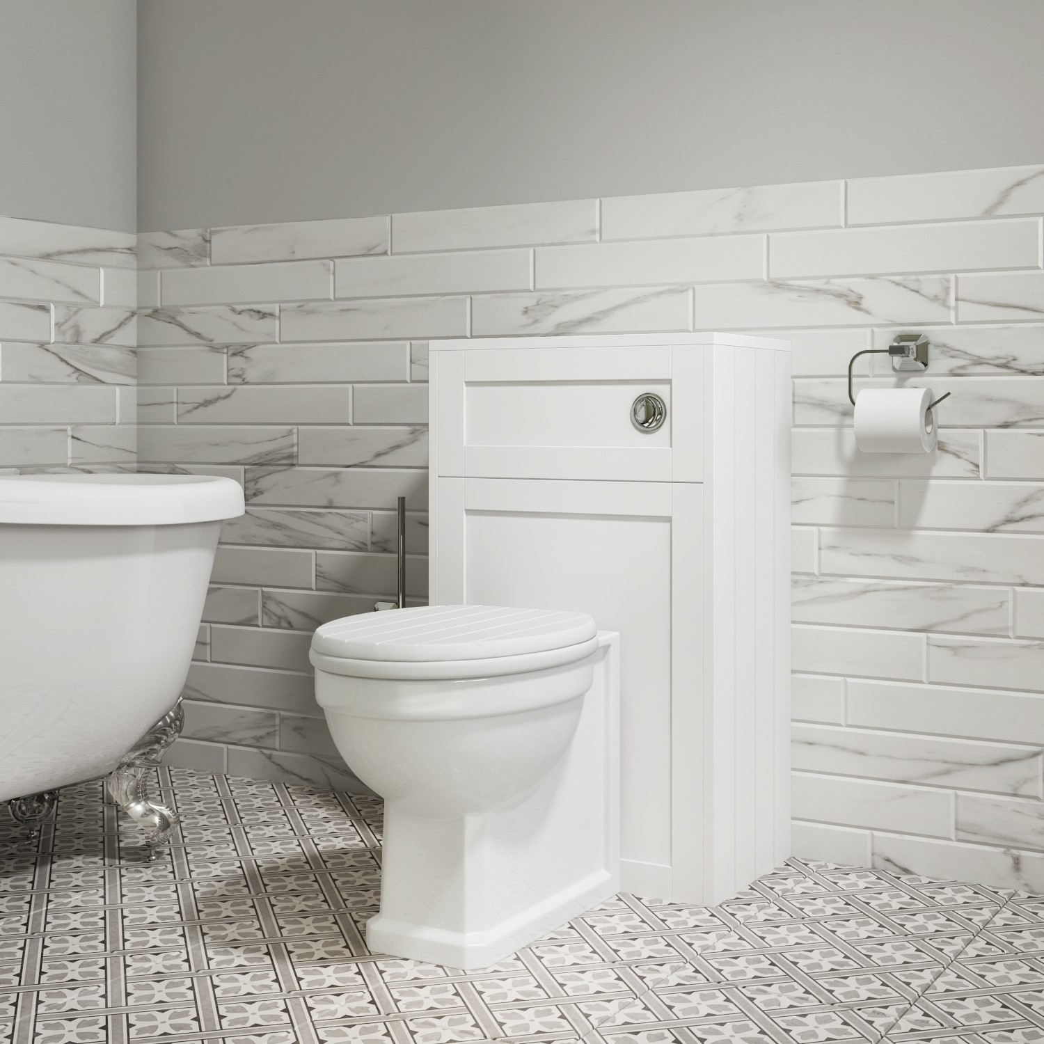 White Soft Close Wood Toilet Seat - Baxenden
