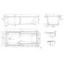 Single Ended Shower Bath with Front Panel & Black Bath Screen 1700 x 750mm - Cotswold