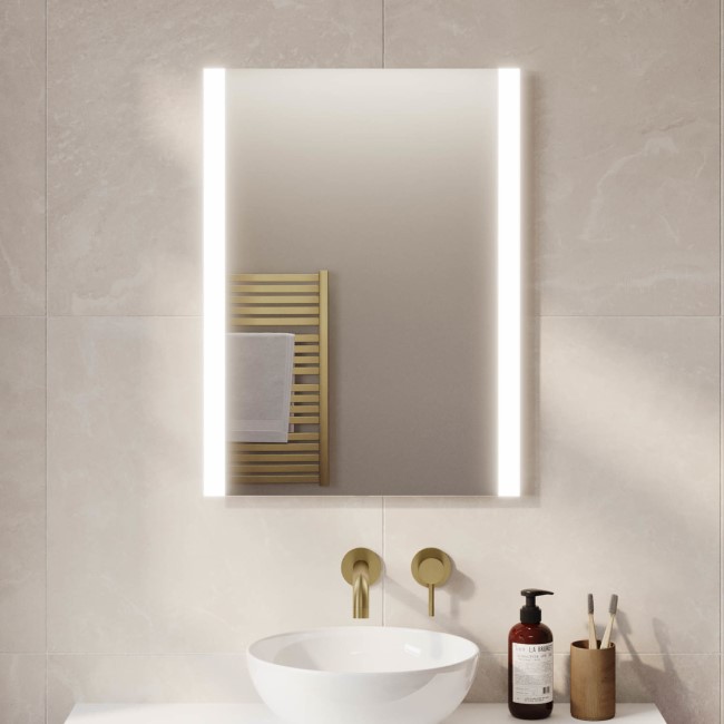 Rectangular LED Heated Bathroom Mirror with Shaver Socket 600x800mm -Pegasus