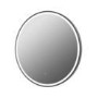 GRADE A1 - Round Black LED Bathroom Mirror with Demister 600mm -Antares 