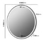 Round Black Heated Bathroom Mirror with Lights 800mm - Antares