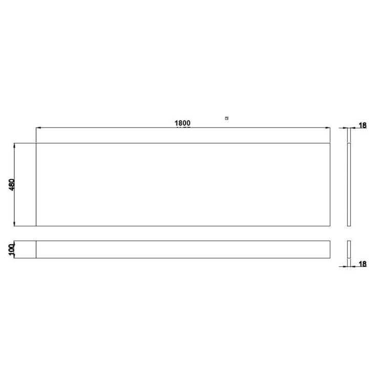 1800mm Light Grey Front Bath Panel - Pendle