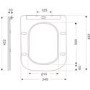 White Square Soft Close Toilet Seat with Quick Release - Boston