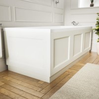 800mm White Wooden Bath End Panel - Ashbourne
