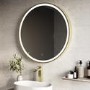 Round Brass Heated Bathroom Mirror with Lights 600mm -Antares