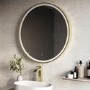Round Brass Heated Bathroom Mirror with Lights 600mm -Antares