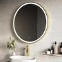 Round Brass Heated Bathroom Mirror with Lights 600mm -Antares