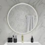GRADE A1 - Round Brass LED Bathroom Mirror with Demister 800mm - Antares 