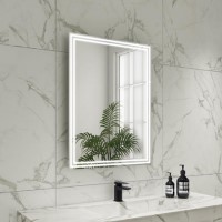 GRADE A1 - Rectangular Double Border LED Bathroom Mirror with Demister 600x800mm -Antila  