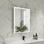 GRADE A1 - Rectangular Double Border LED Bathroom Mirror with Demister 600x800mm -Antila  
