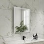 GRADE A1 - Rectangular Double Border LED Bathroom Mirror with Demister 600x800mm -Antila  