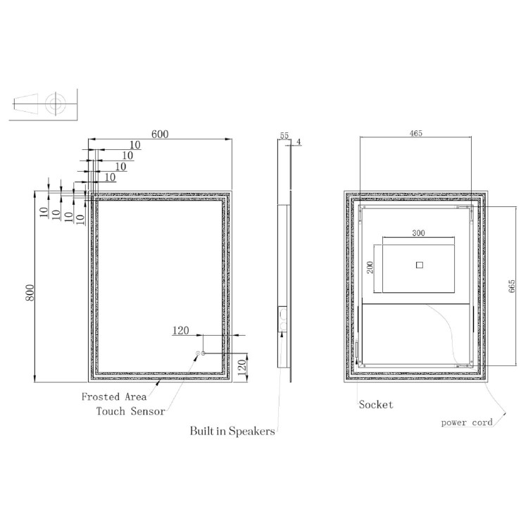 GRADE A1 - Rectangular Double Border LED Bathroom Mirror with Demister 600x800mm -Antila  