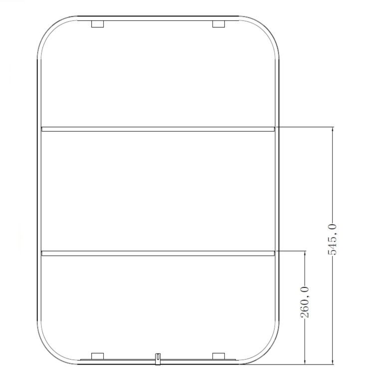 Rectangular Black Industrial Bathroom Mirror with Shelf 600x800mm -Lyra