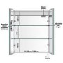 Double Door Chrome Mirrored Bathroom Cabinet with Lights Bluetooth & Demister 600 x 700mm - Ursa