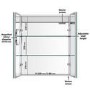 Double Door Chrome Mirrored Bathroom Cabinet with Lights, Bluetooth Speaker & Demister 600 x 700mm - Ursa