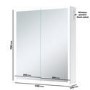 Double Door Chrome Mirrored Bathroom Cabinet with Lights Bluetooth & Demister 600 x 700mm - Ursa