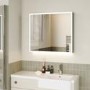 Double Door Chrome Bathroom Mirror Cabinet with Lights Bluetooth Speaker & Demister 800 x 700mm - Ursa