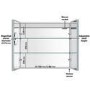 Double Door Chrome Bathroom Mirror Cabinet with Lights Bluetooth Speaker & Demister 800 x 700mm - Ursa