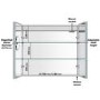Double Door Chrome Mirrored Bathroom Cabinet with Lights, Bluetooth Speaker & Demister 800 x 700mm - Ursa