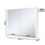 Double Door Chrome Bathroom Mirror Cabinet with Lights Bluetooth Speaker & Demister 800 x 700mm - Ursa