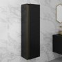 GRADE A2 - Black Wall Mounted Tall Bathroom Cabinet 400mm - Roxbi
