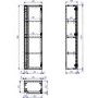 Single Door Black Wall Mounted Tall Bathroom Cabinet 400 x 1380mm - Roxbi